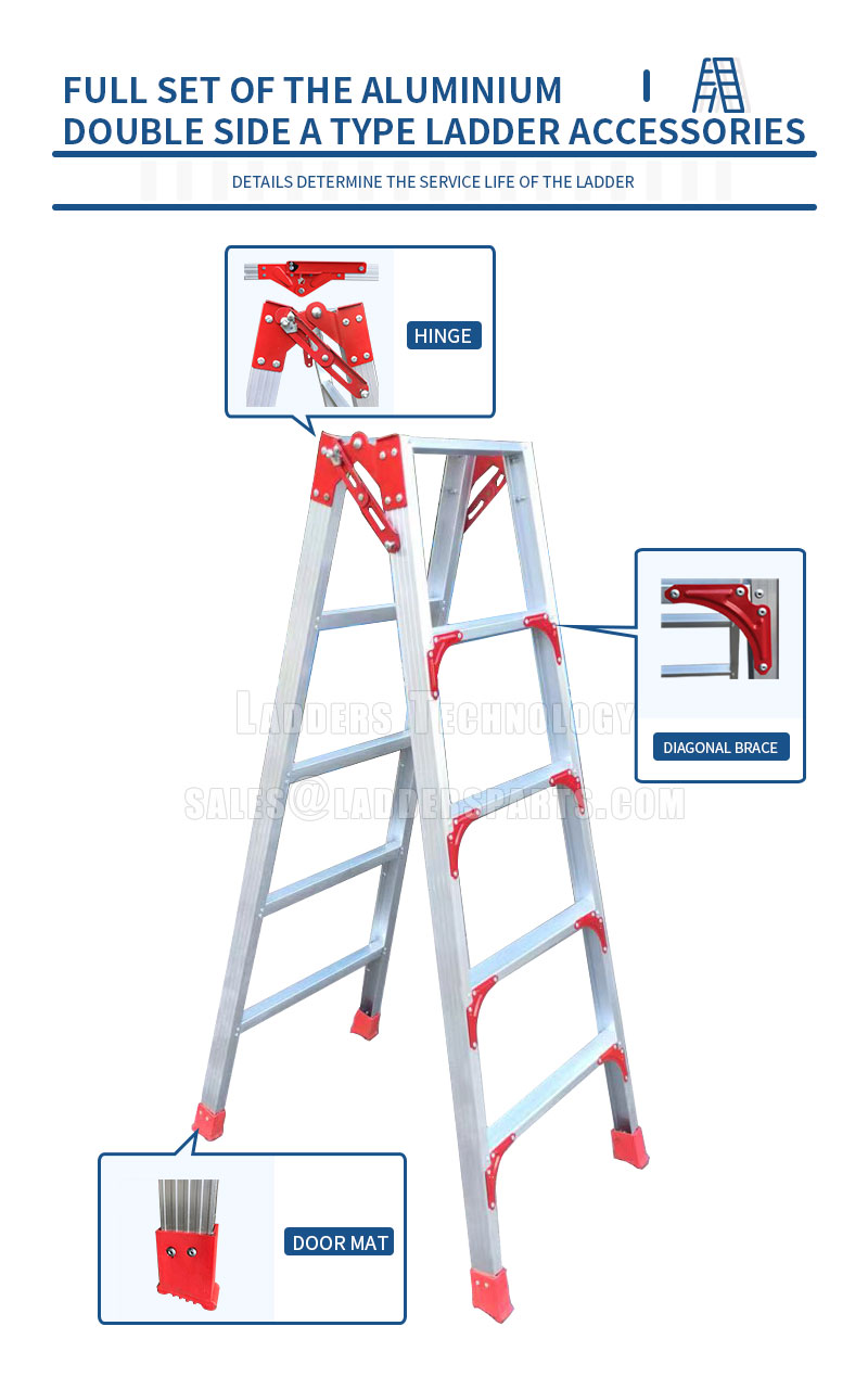 Full Set of the Aluminium Double Side A Type Ladder Accessories