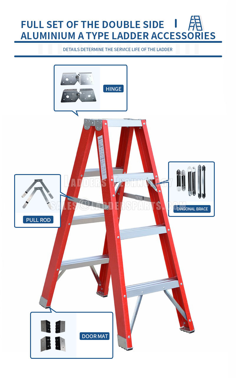 Full Set of the Double Side Aluminium A Type Ladder Accessories 